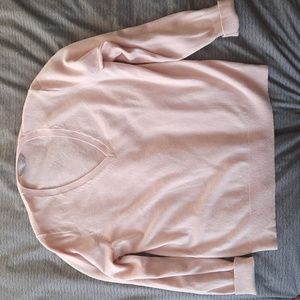 Everlane 100% cashmere light pink v neck sweater size XL